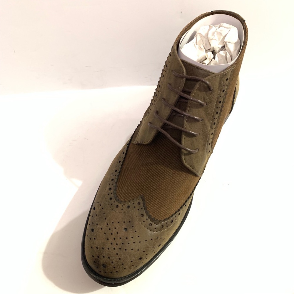 Henry Ferrera Lace Denim Wing Tip Oxford Boots - Picture 4 of 8